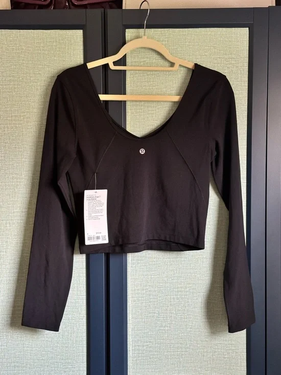 Lululemon Align Long Sleeve Shirt in Black Nulu, NWT, Size 8, Discontinued - Picture 5 of 6